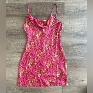 Urban Outfitters silk cowl neck mini dress